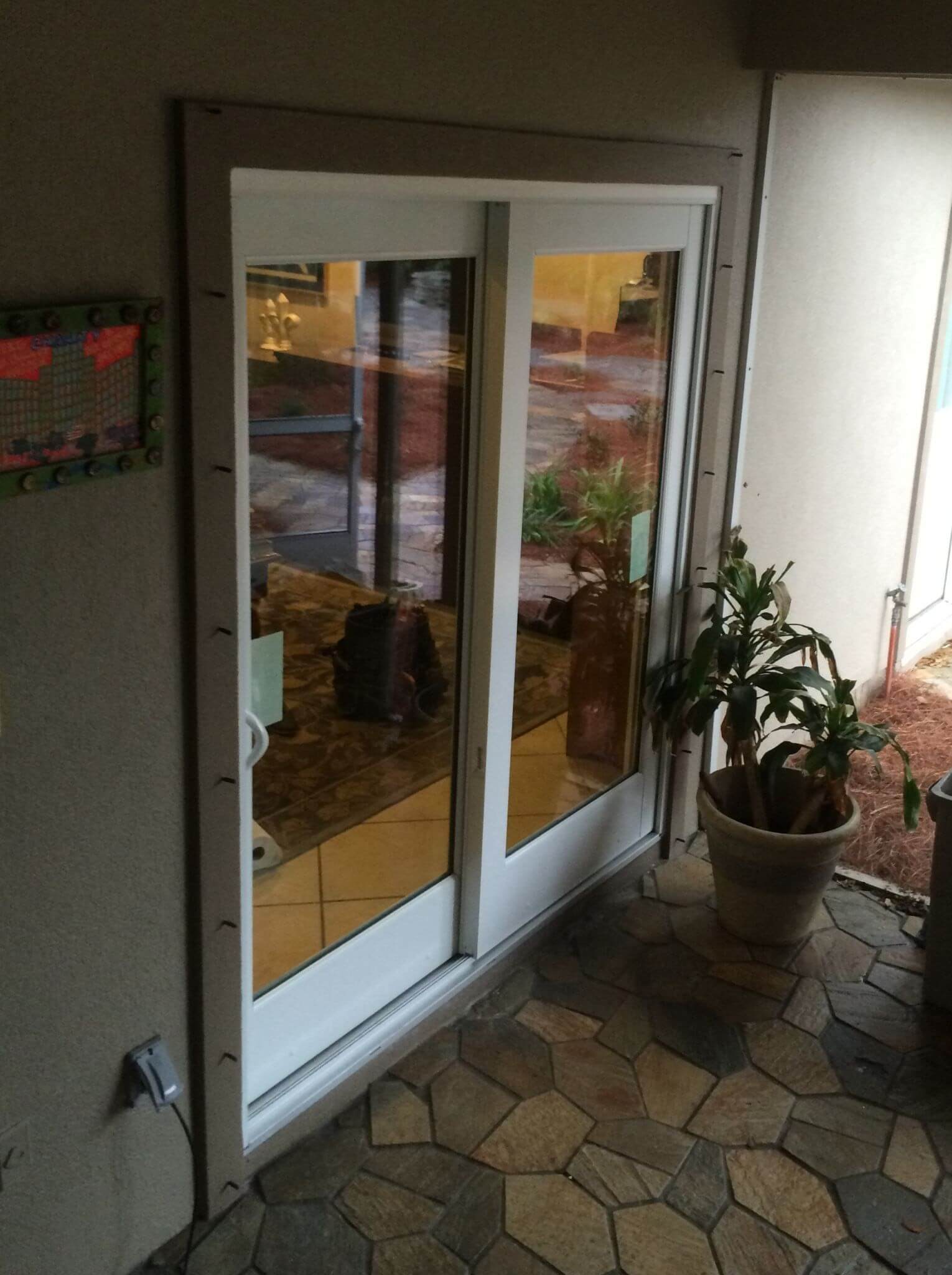 Aluminum framed sliding glass doors